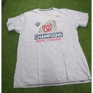 Fanatics Washington Nationals Baseball MLB T-Shirt Men XL Gray 2019 World Series